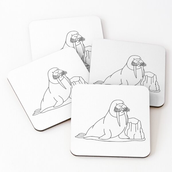 Item preview, Walrus Positioned Beside Frozen Rock designed and sold by rasagamastore.