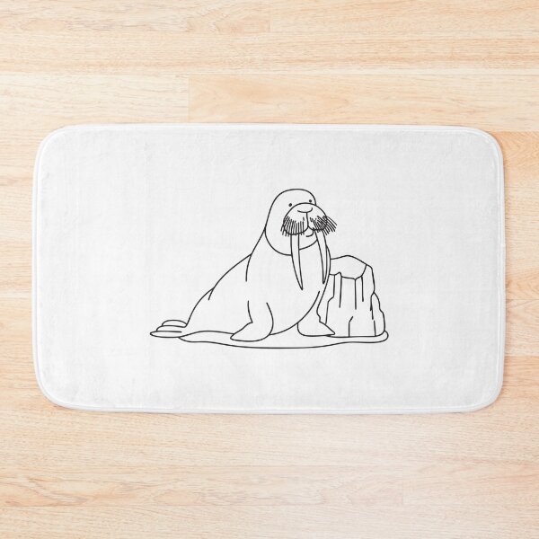Item preview, Walrus Positioned Beside Frozen Rock designed and sold by rasagamastore.