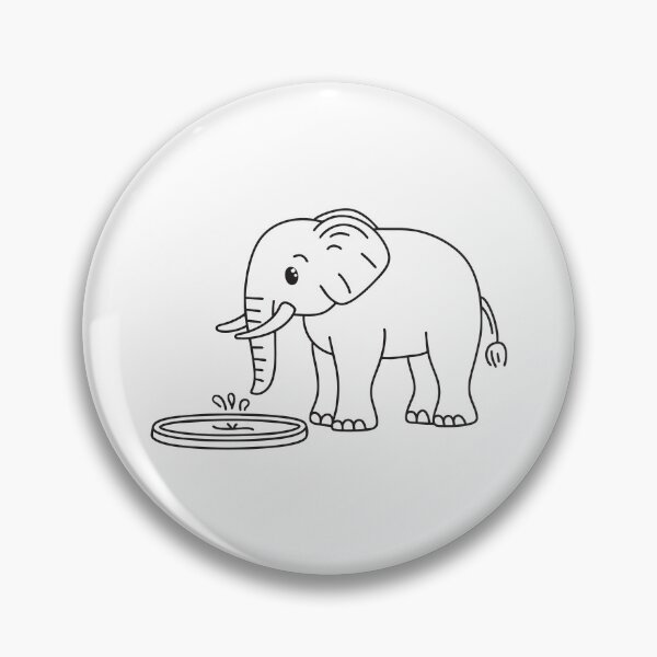Item preview, Young Elephant with Uneven Tusks by Pool designed and sold by rasagamastore.