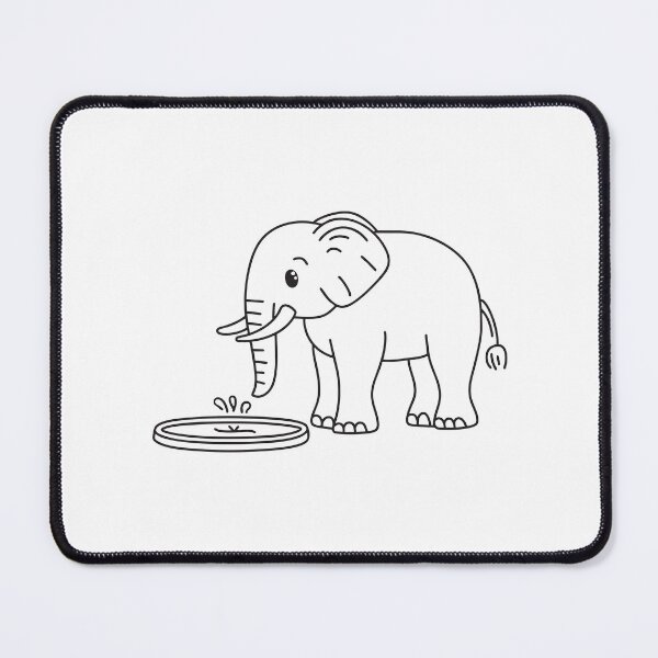 Item preview, Young Elephant with Uneven Tusks by Pool designed and sold by rasagamastore.