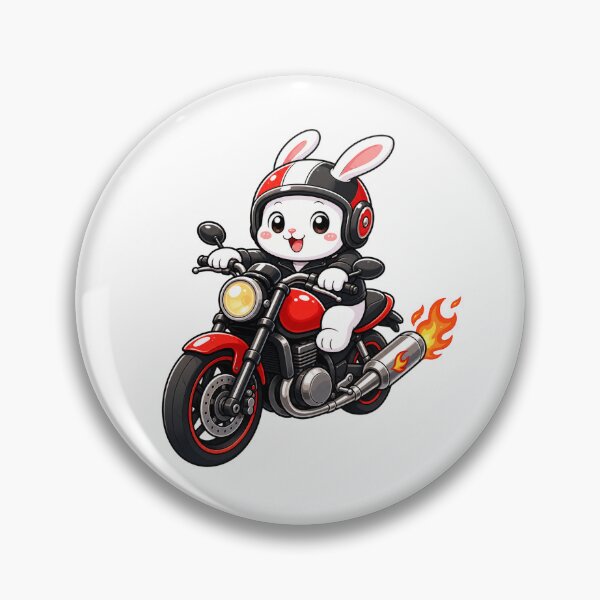 Item preview, Cute Biker Bunny Riding Red Motorcycle Kawaii Biker Art designed and sold by Seculinator.