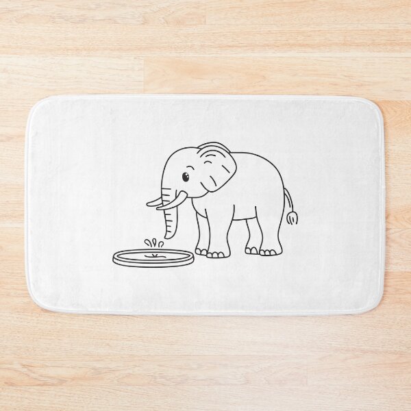 Item preview, Young Elephant with Uneven Tusks by Pool designed and sold by rasagamastore.