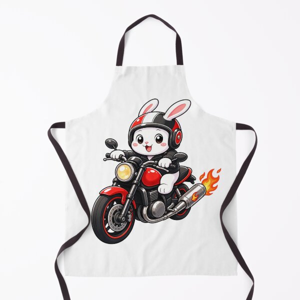 Item preview, Cute Biker Bunny Riding Red Motorcycle Kawaii Biker Art designed and sold by Seculinator.