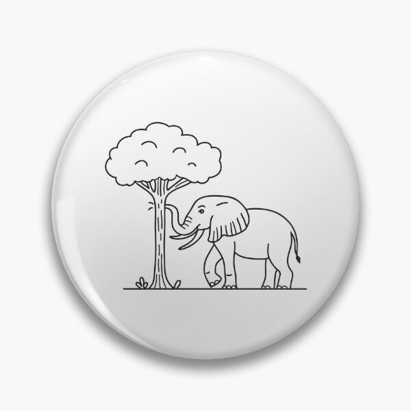 Item preview, Elephant with Tusks Under Tall Tree designed and sold by rasagamastore.