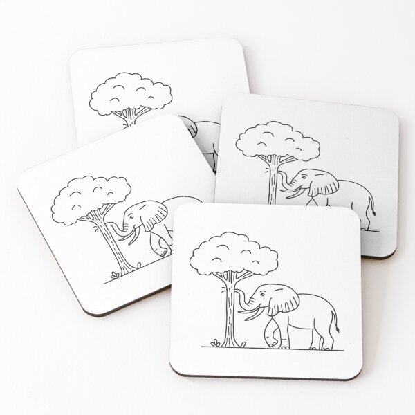 Item preview, Elephant with Tusks Under Tall Tree designed and sold by rasagamastore.