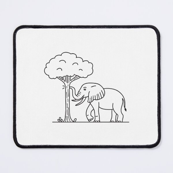 Item preview, Elephant with Tusks Under Tall Tree designed and sold by rasagamastore.