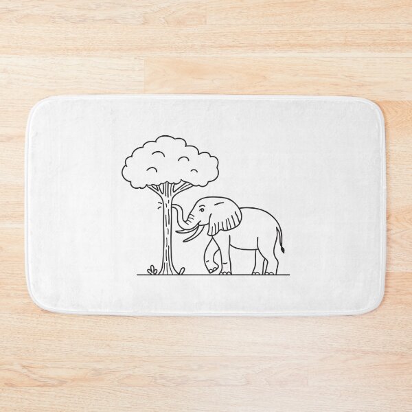 Item preview, Elephant with Tusks Under Tall Tree designed and sold by rasagamastore.