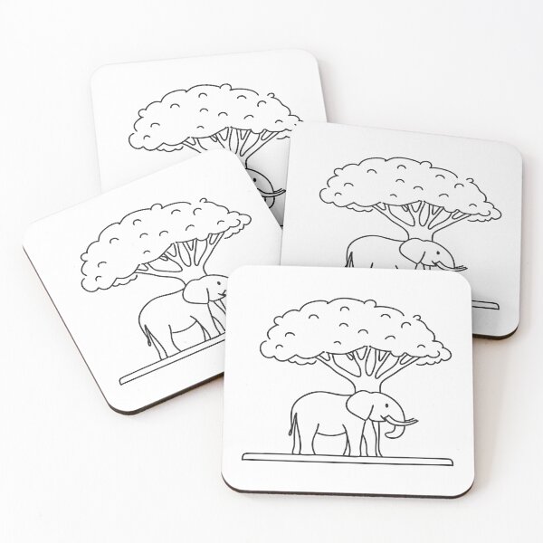 Item preview, Elephant Beneath Tree Shade with Tusks designed and sold by rasagamastore.