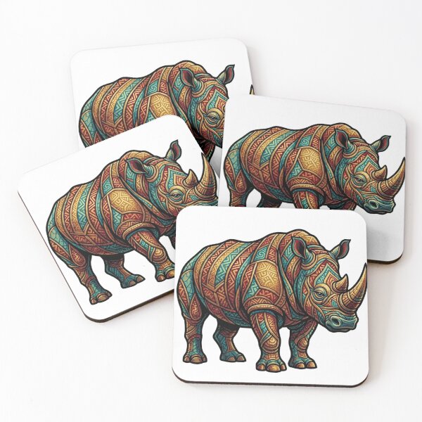 Item preview, Geometric Rhino – Tribal Boho Style Design designed and sold by BoldConcept43.
