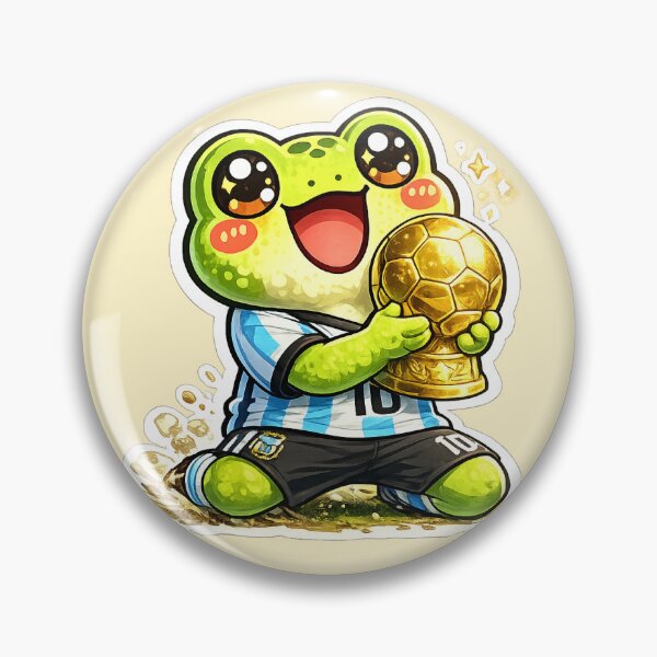 Item preview, Golden Champion Frog Sticker ?? | Cute Number 10 Soccer Frog | Kawaii Football Award Cartoon designed and sold by Moss & Moon Studio.