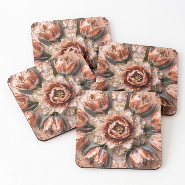 Item preview, Warm Terracotta Floral Mandala Luxury Pattern designed and sold by IntelliMindDesigns.