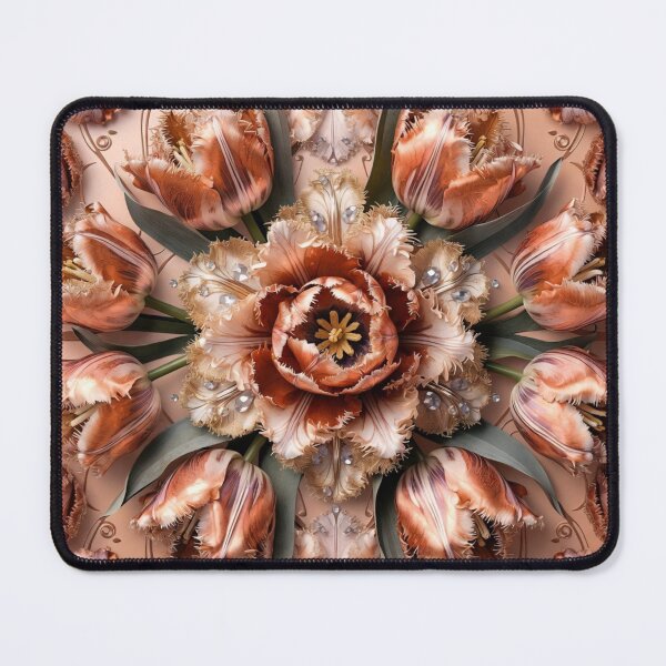 Item preview, Warm Terracotta Floral Mandala Luxury Pattern designed and sold by IntelliMindDesigns.