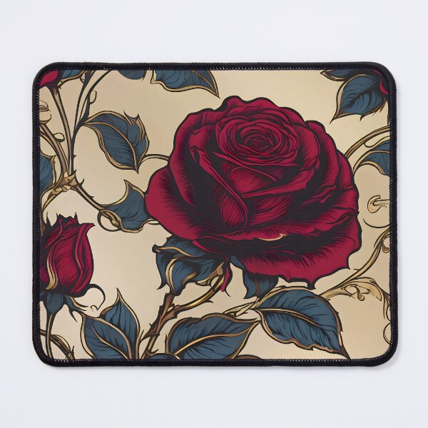 Item preview, Luxurious Red Roses with Elegant Vine Details. designed and sold by MissYouONLY.