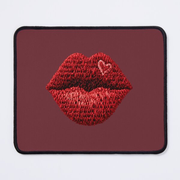 Item preview, Red Kiss Lips Embroidery Pop Art designed and sold by MegaNovaArt.