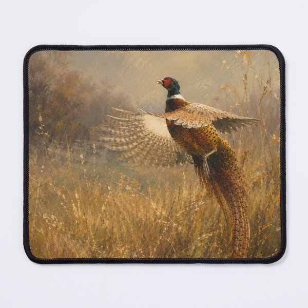 Item preview, Pheasant in Golden Flight – Vintage Wildlife Watercolor Art designed and sold by TammyHunterArt.
