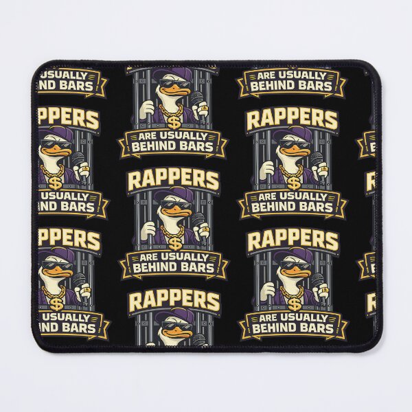 Item preview, Rappers Are Usually Behind Bars Funny Rap Pun Duck Design designed and sold by TeeTimeTreasure.