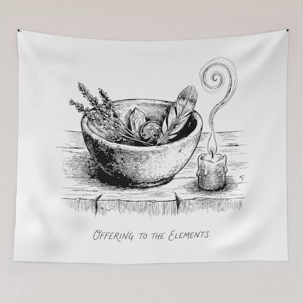 Item preview, Elemental Offering Bowl Ritual - Wiccan Altar designed and sold by bapupa.