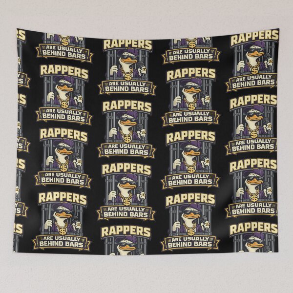 Item preview, Rappers Are Usually Behind Bars Funny Rap Pun Duck Design designed and sold by TeeTimeTreasure.