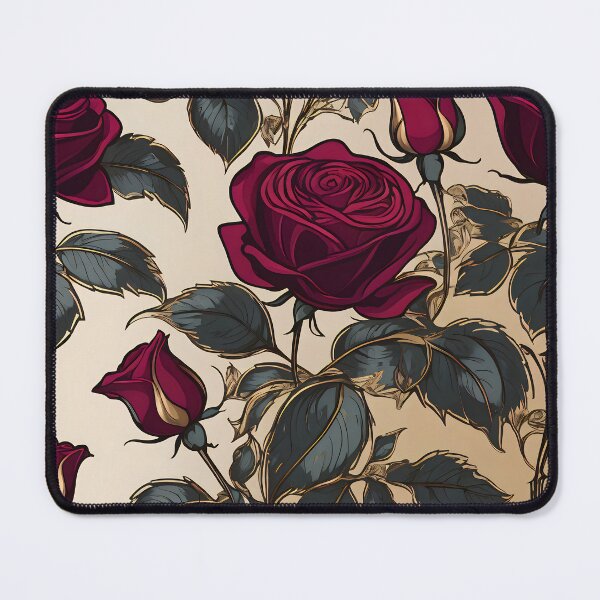 Item preview, Deep Red Rose Pattern in Decorative Botanical Style. designed and sold by MissYouONLY.