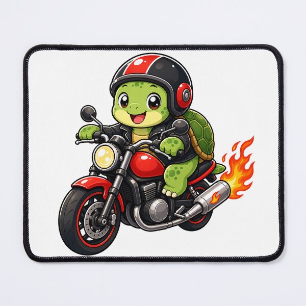 Item preview, Cute Turtle Riding Motorcycle Biker Cartoon designed and sold by Seculinator.