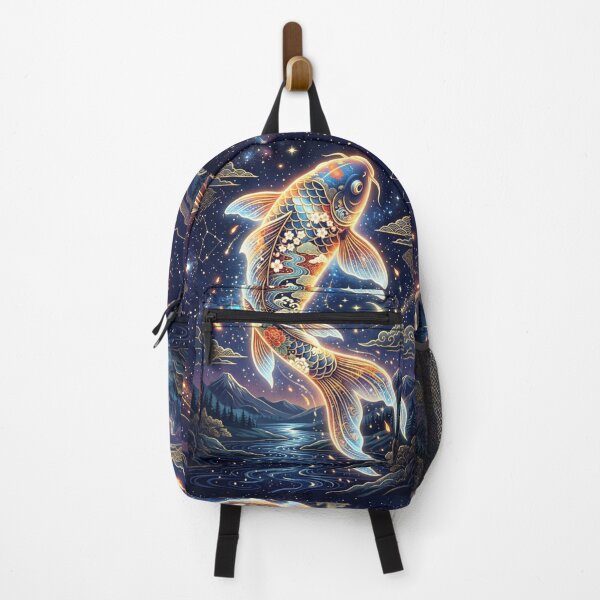 Item preview, Magical Glowing Celestial Koi Fish in Starry Night Sky - Wa-Modern Fantasy designed and sold by Hikariha Studio.