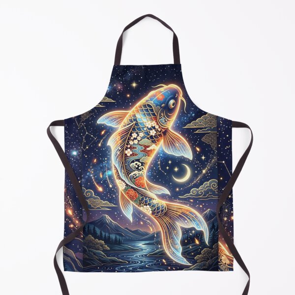 Item preview, Magical Glowing Celestial Koi Fish in Starry Night Sky - Wa-Modern Fantasy designed and sold by Hikariha Studio.