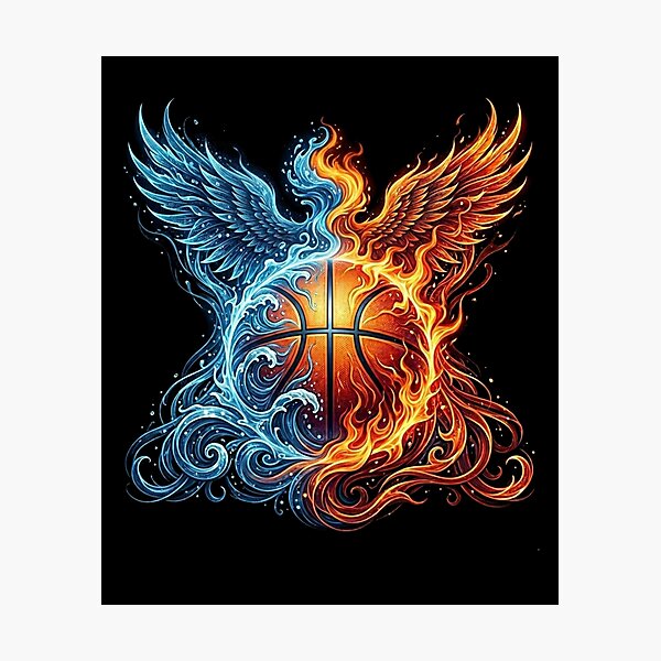 Item preview, Basketball Fusion: Fire vs. Water Art designed and sold by nadia1404.