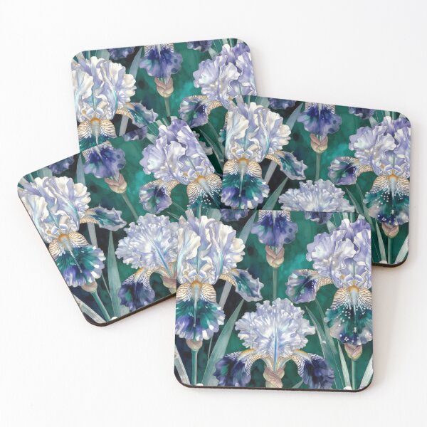 Item preview, Delicate Blue Iris Botanical Seamless Pattern designed and sold by IntelliMindDesigns.
