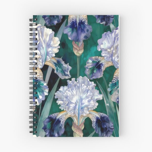 Item preview, Delicate Blue Iris Botanical Seamless Pattern designed and sold by IntelliMindDesigns.