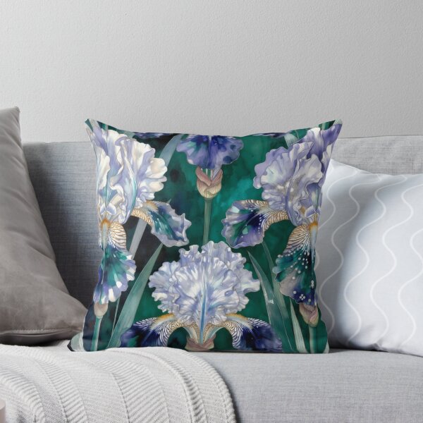 Item preview, Delicate Blue Iris Botanical Seamless Pattern designed and sold by IntelliMindDesigns.