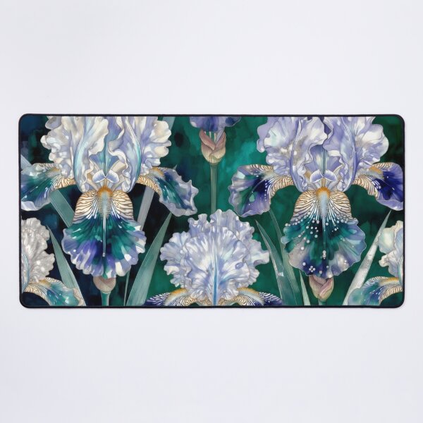 Item preview, Delicate Blue Iris Botanical Seamless Pattern designed and sold by IntelliMindDesigns.