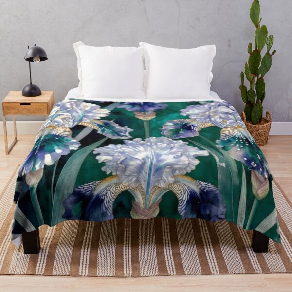 Item preview, Delicate Blue Iris Botanical Seamless Pattern designed and sold by IntelliMindDesigns.