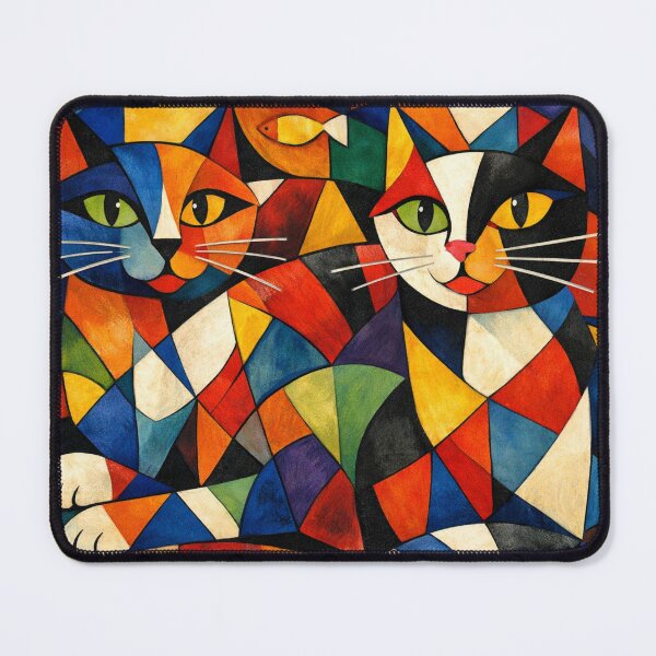 Item preview, Geometric cats in a burst of color designed and sold by Sigtrix.