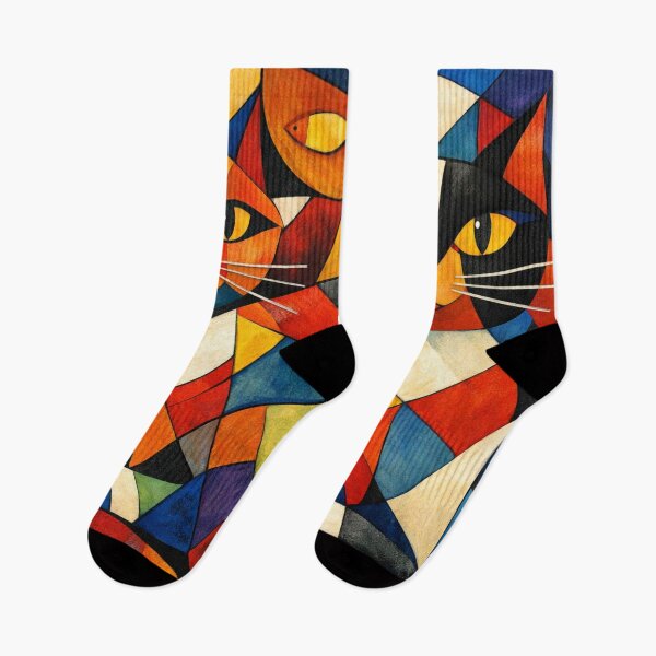 Item preview, Geometric cats in a burst of color designed and sold by Sigtrix.