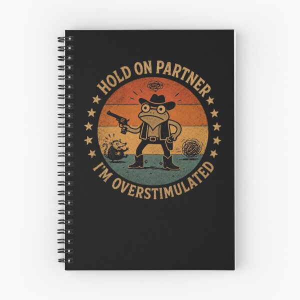 Item preview, Hold On Partner I'm Overstimulated Neurodivergent Western Frog Humor designed and sold by RetroMini2026.