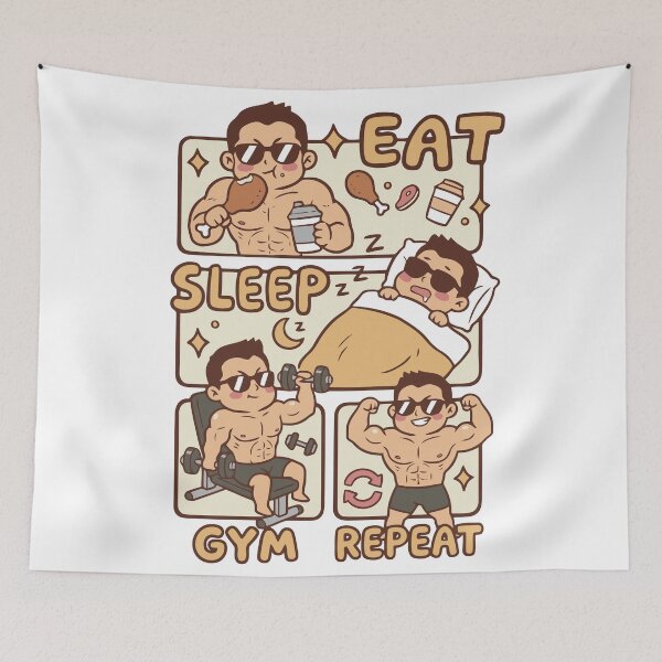 Item preview, Eat Sleep Gym Repeat Male  designed and sold by MO DESIGNS.