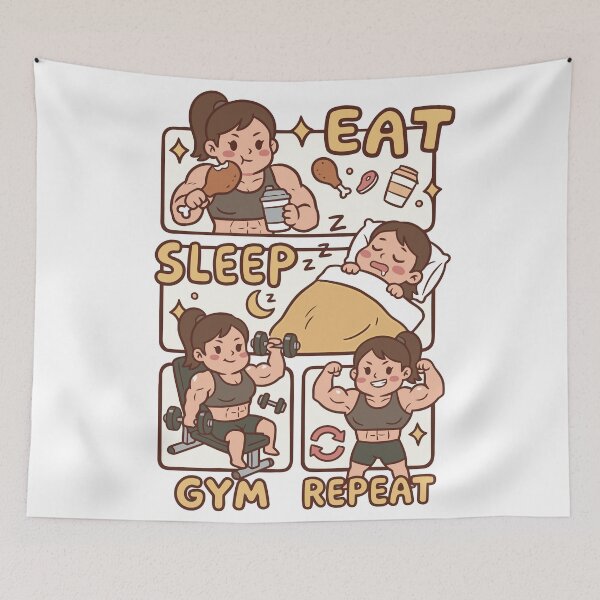 Item preview, Eat Sleap Gym Repeat Female designed and sold by MO DESIGNS.