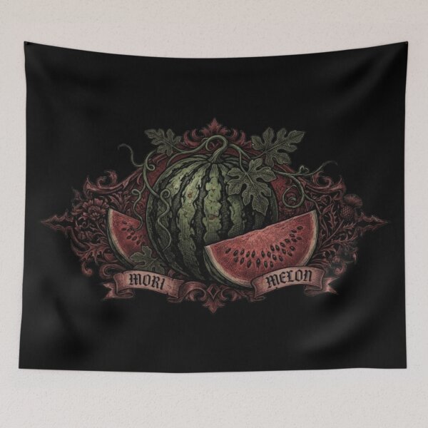 Item preview, Mori Melon Dark Gothic Botanical Watermelon – Moody Vintage Heraldry Art | Dark Aesthetic Watermelon Gift designed and sold by irfanshikh.