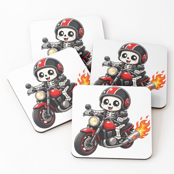 Item preview, Cute Skeleton Riding Motorcycle Biker Cartoon designed and sold by Seculinator.
