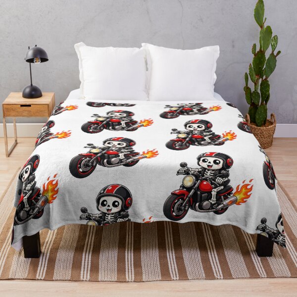 Item preview, Cute Skeleton Riding Motorcycle Biker Cartoon designed and sold by Seculinator.