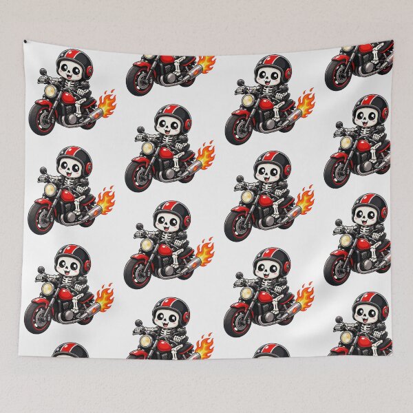 Item preview, Cute Skeleton Riding Motorcycle Biker Cartoon designed and sold by Seculinator.