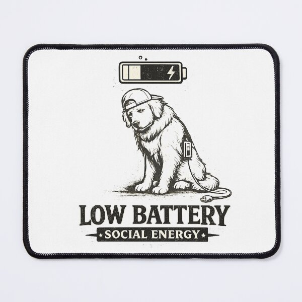 Item preview, Low Battery Social Energy – Funny Introvert Dog Vintage Graphic designed and sold by StudioAyinla.