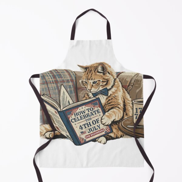 Item preview, Vintage Cat Reading Book 4th of July designed and sold by Majnon8bp.