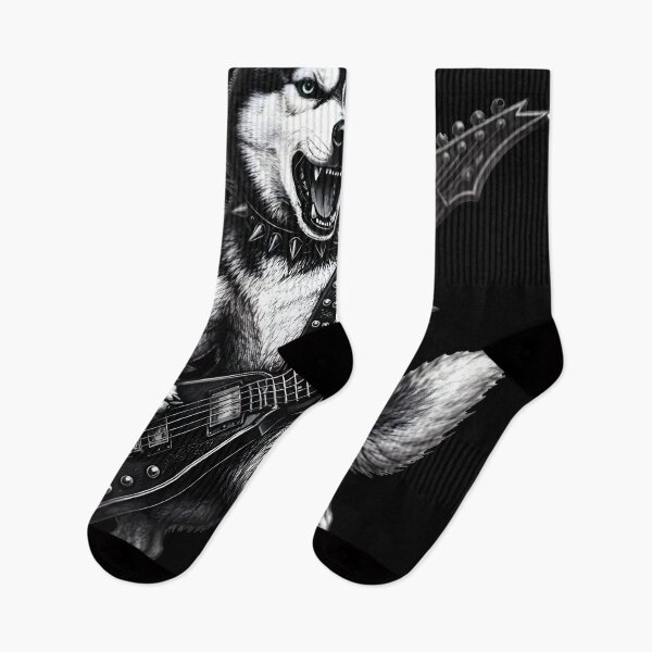 Item preview, Rock Husky Guitarist — Fierce Metal Dog on Drums designed and sold by Natsey.