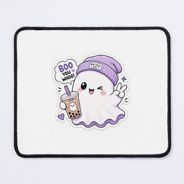 Item preview, Boo You Whoo Cute Ghost Bubble Tea Sticker designed and sold by graphixlab09.