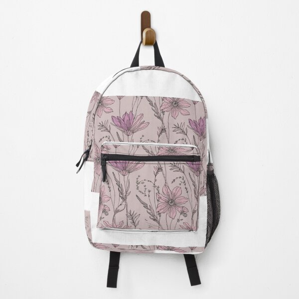Item preview, Dusty pink vintage floral minimalist abstract sketch botanicals wildflower garden painting, floral pattern, pastel pink designed and sold by navitalidesign.