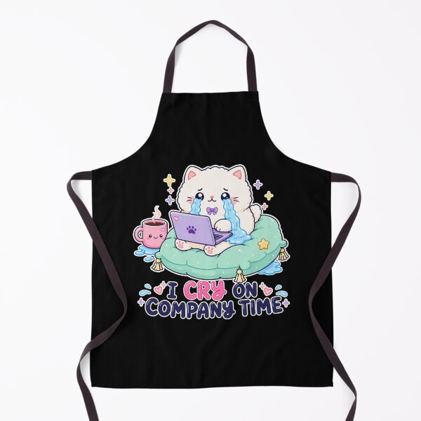 Item preview, I Cry On Company Time Cute Crying Cat Meme | Kawaii Work From Home Kitty designed and sold by TavellynArt.