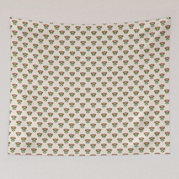 Item preview, Botanical Heritage Tulip Pattern Olive Green Terracotta Floral Design designed and sold by Almanzart.