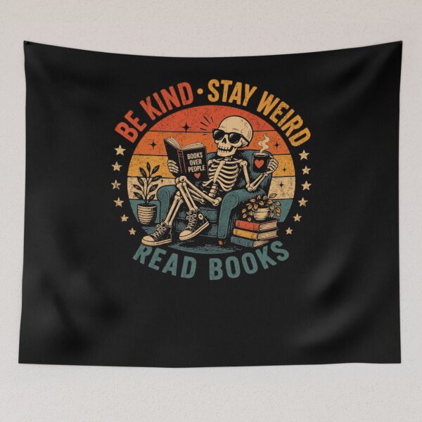 Item preview, Be Kind Stay Weird Read Books Books Over People Bookworm Reader Introvert designed and sold by RetroMini2026.