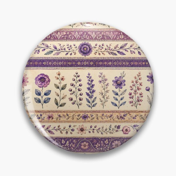 Artikelvorschau, vintage purple flowers and stripes  entworfen und verkauft von crealook01.